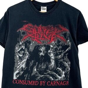 Y2K Gutted Alive Consumed by Carnage Black Metal T-Shirt M Metalcore Hardcore